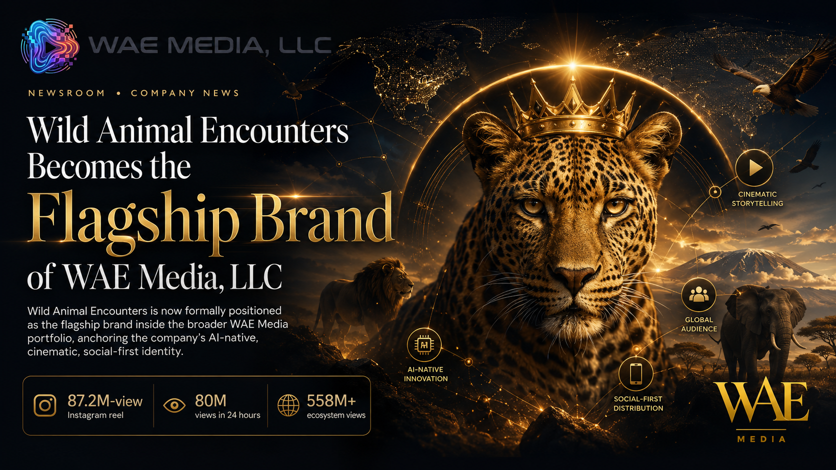 Wild Animal Encounters Becomes the Flagship Brand of WAE Media, LLC